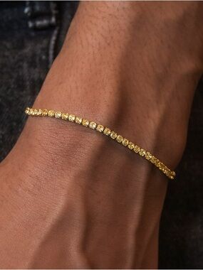 GLD SHOP Canary Micro Tennis Bracelet in Yellow Gold